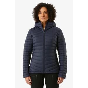 Decathlon Forclaz Womens MT100 Hooded Down Zip Jacket Size Medium New Blue